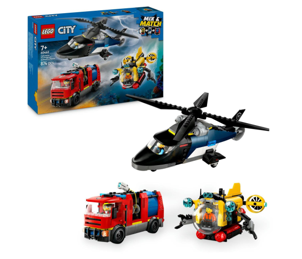LEGO City 60462 Śmigłowiec, wóz strażacki i łódź podwodna - 1284268 - zdjęcie 2